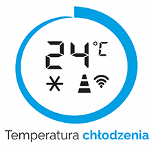 Klimatyzatora Warmtec Senja KP32W - wyświetlacz temperatura chłodzenia